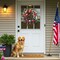 Patriotic Memorial Day Wreath for Front Door, 22 Inch 4th of July Wreaths, Red White Blue Wheat Door Wreath Decorations with Ornaments for Porch for National Holiday
